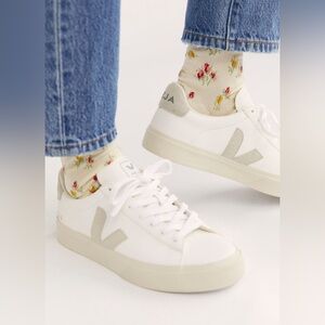 Veja White and Light Gray Campo Sneakers